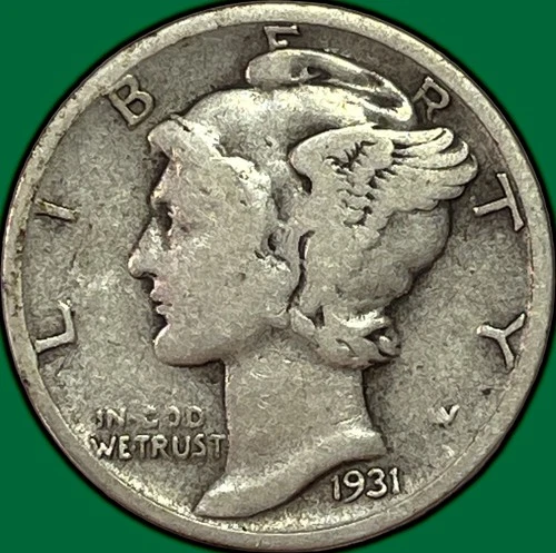 1931-S Mercury Dime Fine F Coin #36927