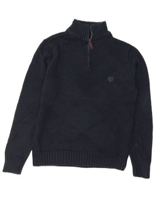 CHAPS Herren Zip Neck Pullover Sweater Small Navy Blau Baumwolle PA18
