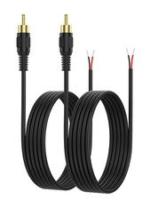 RCA to Speaker Wire Adapter, 2 Bare Wire Cables to RCA Plug Adapter Repair Cord