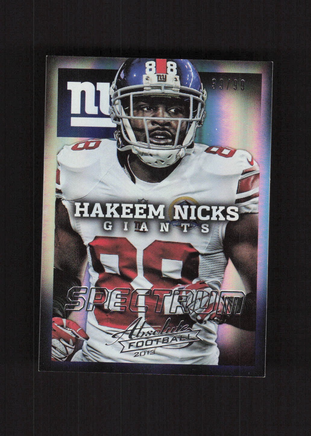 2013 Panini Absolute Spectrum Silver #65 Hakeem Nicks New York Giants #/99