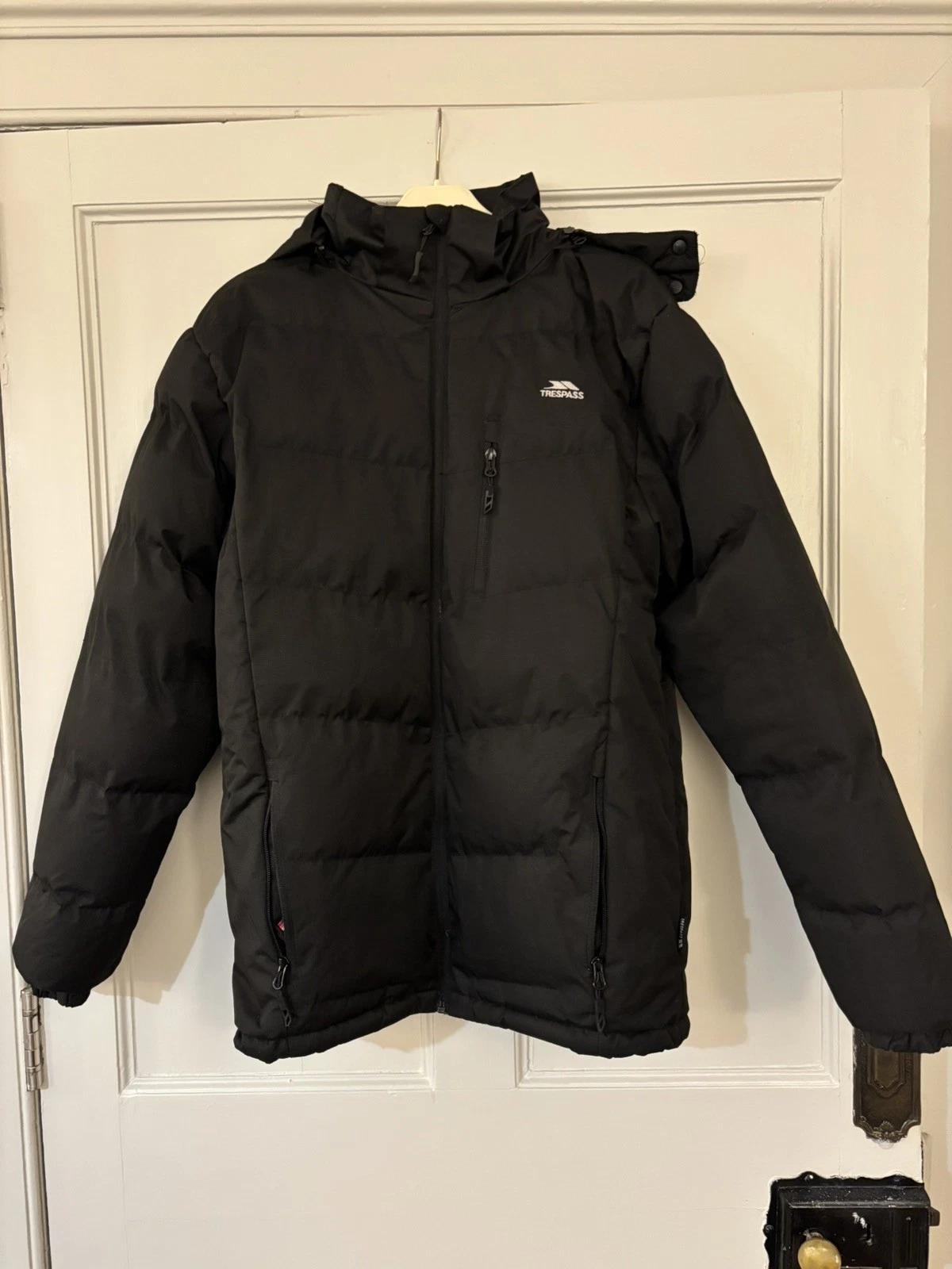 Trespass Coldheat Insulation TP50 Mens black padded coat jacket hooded size S