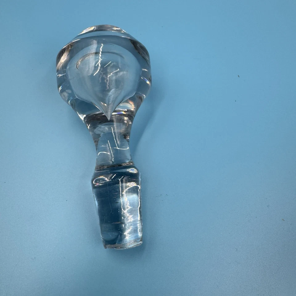 Vintage Ruby Red Hand-Blown Glass Decanter 50s-60s Blenko Style 8” Clear Stopper - Image 4 of 4