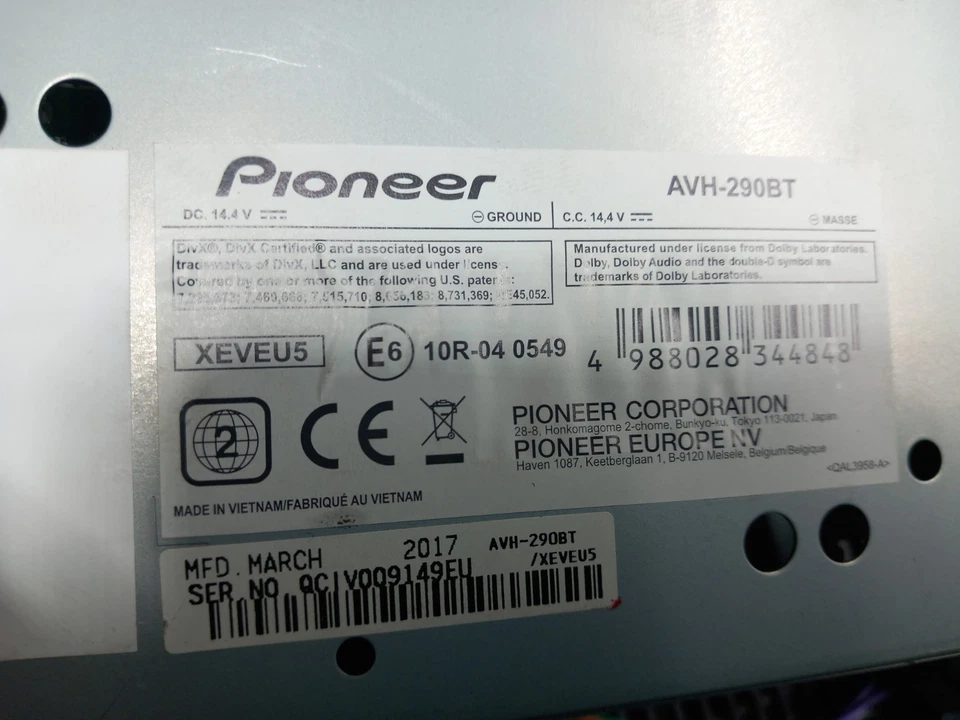 pioneer avh-290bt 2 din autoradio cd bluethoot senza accessori ne cavi - Immagine 4 di 4