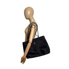 Vtg Gianni Versace Black Nylon Medusa Tote Bag
