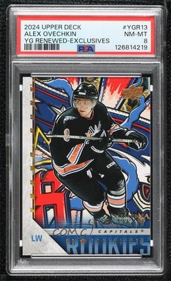 2024-25 Series 1 Young Guns Renewed Exclusives 8/100 Alex Ovechkin PSA 8 17nu