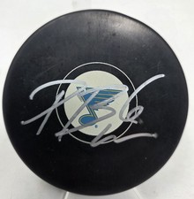 Philip Broberg signed autographed Puck St Louis Blues NHL Logo w/ Cube