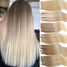 Tape In 100 Remy Hair Human Hair Extensions Invisible Skin Weft Ombre Highlight