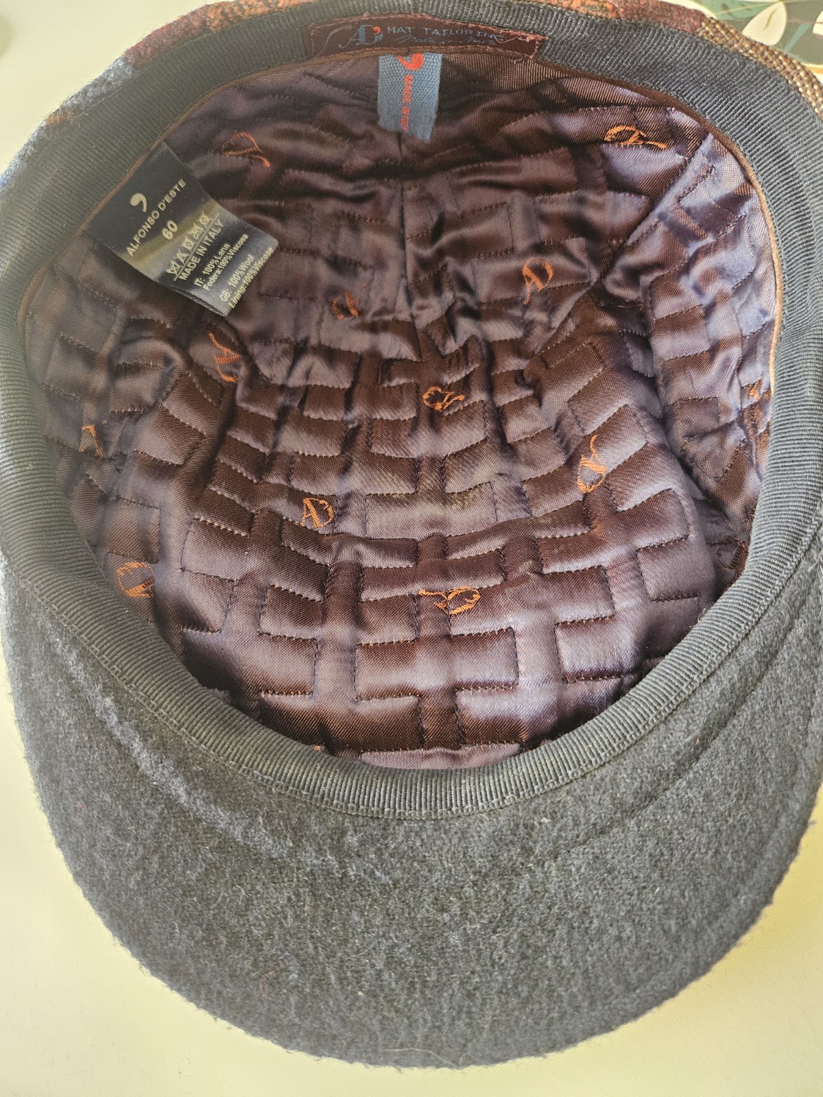 Mens Flat Cap Hat Wool Patchwork tweed Alfonso De… - image 3