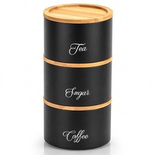 Innoteck Canisters Tea Coffee Sugar Stackable Storage Set Airtight