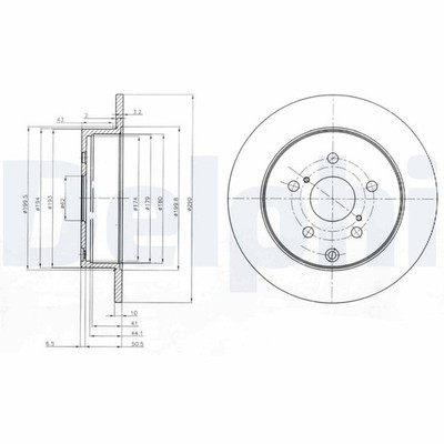 2x Bremsscheibe DELPHI BG4051 für COROLLA TOYOTA Verso ZNR10_ ZNR10R ZNR11_