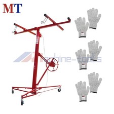 With Gloves 16FT Drywall Lift Plasterboard Panel Sheetrock Hoist Lifter Carrier