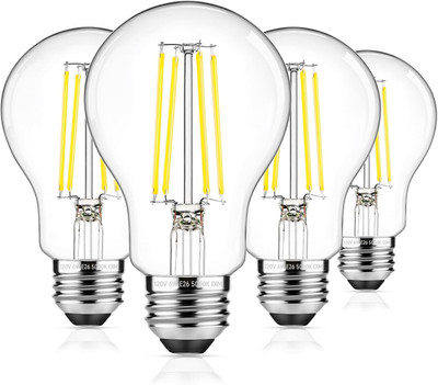 Dimmable A19 LED Filament Bulb 60W Equivalent, 6W Vintage Edison Light Bulbs 500