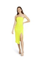 Women's Strapless Side-Slit Dress - CUSHNIE - Lime Green - Size: 6 Target