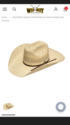Men's Twisted Weave Straw Cowboy Hat A73150