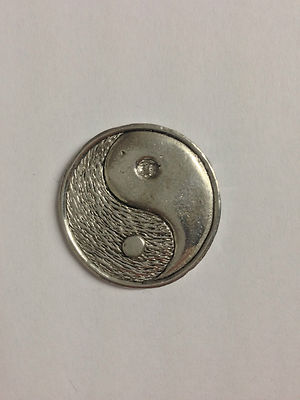 Code Q34 Yin & Yang  Made from Solid Fine English Pewter Pin Lapel badge 