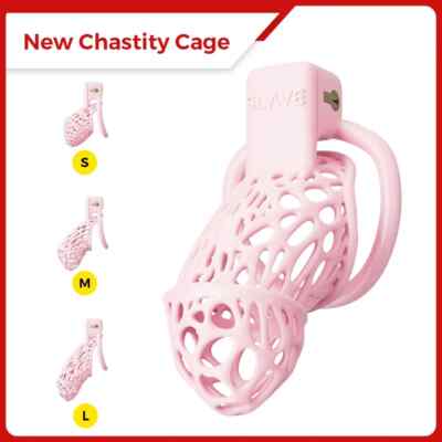 Sissy Mistress Shiny Cut-out Chastity Cage Male Binding Cage Peni Ring Lock
