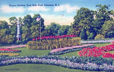 Flower Garden East Side Park Paterson New Jersey Postcard