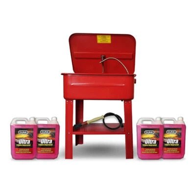 FACTORY IMAGE RACING 20 Gallon Floor Standing Parts Washer Kit Cleaing Brush + Engine Degreaser Fluid