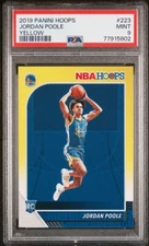 2019-20 Panini NBA Hoops Jordan Poole #223 Yellow PSA 9 MT Rookie RC