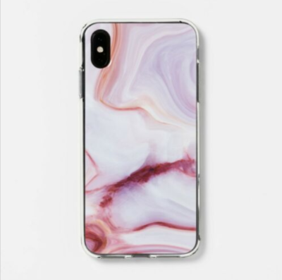 Heyday Apple iPhone X XS Holographic Pink Marble Purple Clear case NEW
