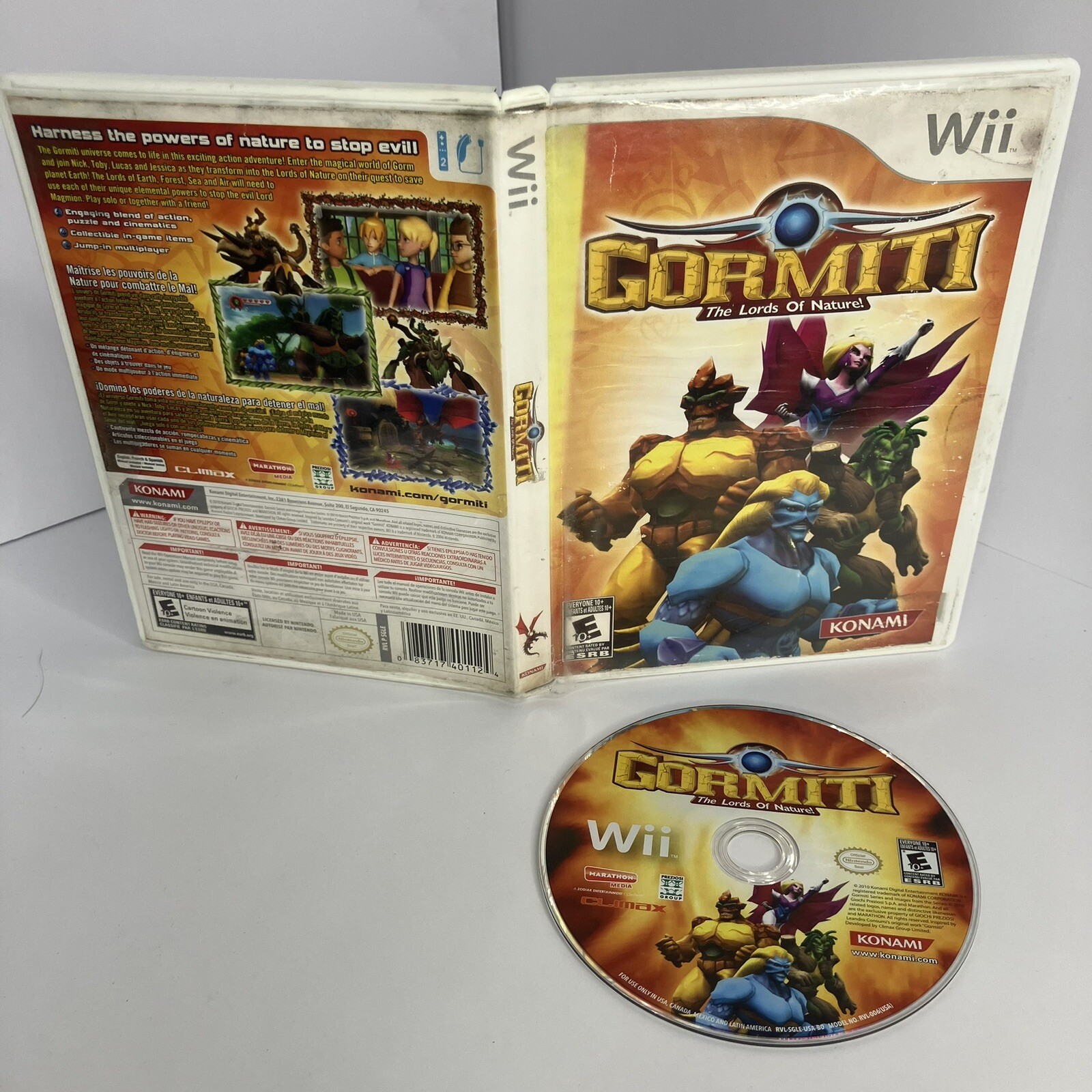 Gormiti The Lords of Nature! (Nintendo Wii, 2010) Konami Tested