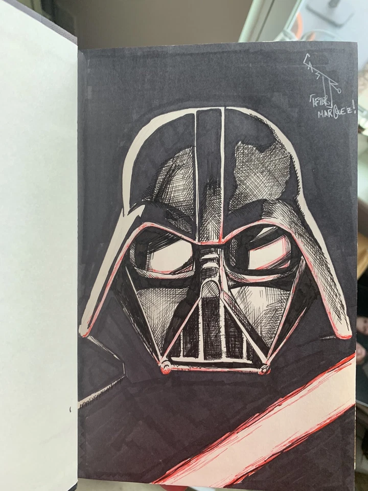 Darth Vader sketch inside Hardcover Star Wars: Clonewars book - Image 2 of 3