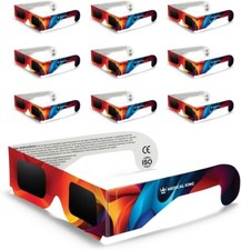 Solar Eclipse Glasses Solar Glasses CE and ISO Certified 2024 Multicolor 10-Pack