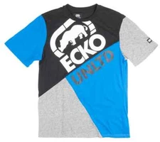 Ecko Unltd Men's T-Shirt Black wit Imperial Blue design Graphic T-Shirt EO12K927