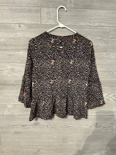 Blusa Madewell Mujer Fiesta Cachemira Seda Campana Manga 3/4 Ligera Top Pequeña - Imagen 2 de 6