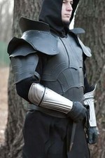 Pair of bracers for fantasy cosplay, medieval knight larp costume,