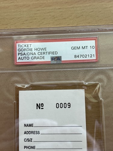 GORDIE HOWE SIGNED AUTOGRAPHED TICKET PSA/DNA GEM MT 10 - Picture 14 of 17