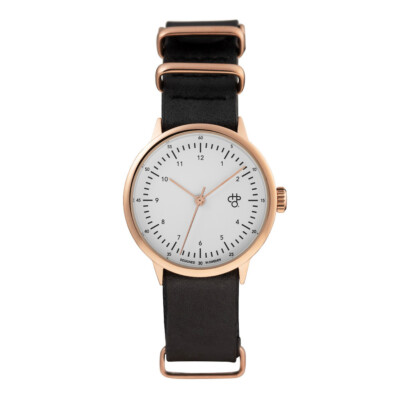 Chpo Brand Watch Armbanduhr Uhr Harold Mini Black Rose Gold White Vegan & PETA