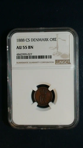 1888 CS Denmark Ore NGC AU55 BN 1O Coin PRICED TO SELL NOW!
