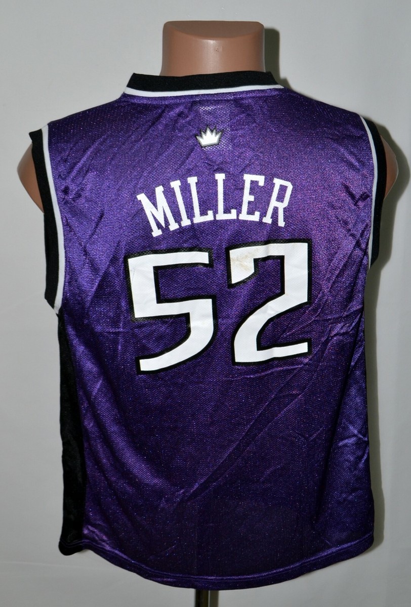 ☆リーボック☆NBAキングス☆バスケットボールゲームシャツ☆総刺繍☆XLサイズ NBA SACRAMENTO KINGS BASKETBALL SHIRT REEBOK 52 MILLER XL