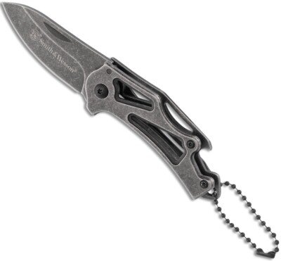 Smith & Wesson Keychain Frame Lock 2.13'' Dark Stonewashed Drop Point 1100064