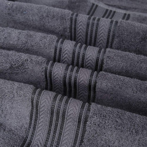 Noble House 6 Piece Towels Set Grey Ring Spun Cotton - 2 Bath, 2 Hand, 2 Wash - Picture 7 of 8