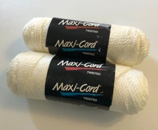 NEW Lot of 2 Skeins MAXI-CORD Braided WHITE Polypropylene 6mm 100 yards ea Skein