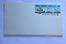 Three (3) Unused Airmail US Postal Cards 1967 World Jamboree, Idaho Scott#UXC7.