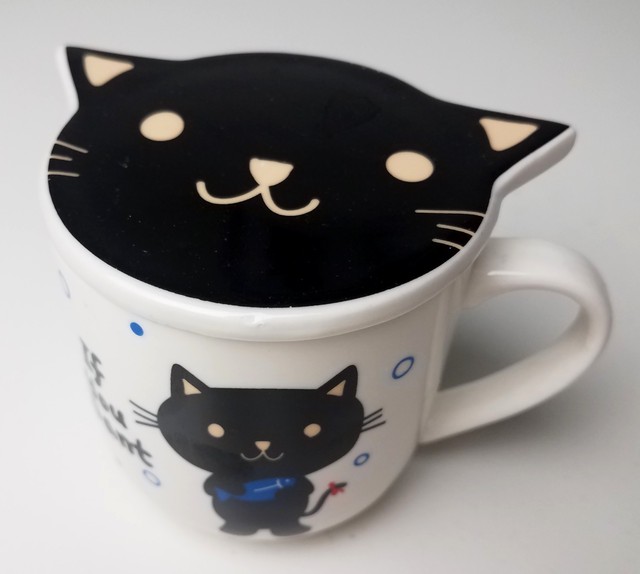Daiso Japan Black Cat Kitty Cat Kitten Coffee Tea Mug Cup Cute Cartoon eBay
