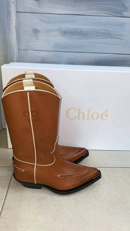 Chloé Botas Tejanos Camperos de Piel Mujer Marrón Talla Ue 35 Ch - Imagen 4 de 4