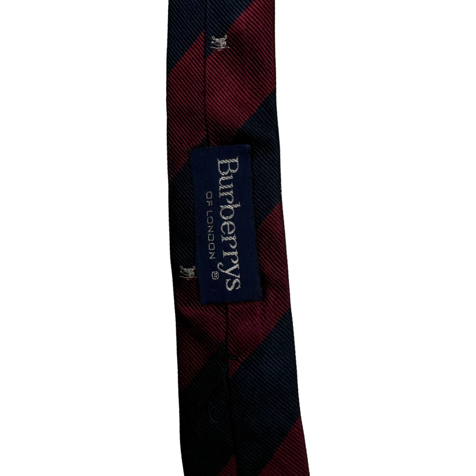 Burberrys of London Vintage Silk Tie Striped One Size Navy Maroon image 4
