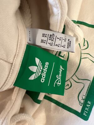 Adidas Disney Pixar Mike Monsters Inc Hoodie White Green Cotton