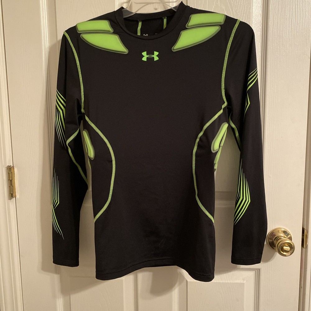 Under Armour Youth Neon Black Compression Pullover with HeatGear Tech  