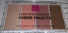 RK by KISS Highlight Blush Contour Luscious Glow Cheek Palette, Light Medium New