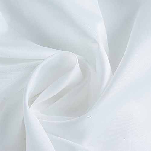 Polyester Shower Curtain White Extra Wide Long Drop 100% Plain Curtain 12 Hooks - Picture 8 of 8