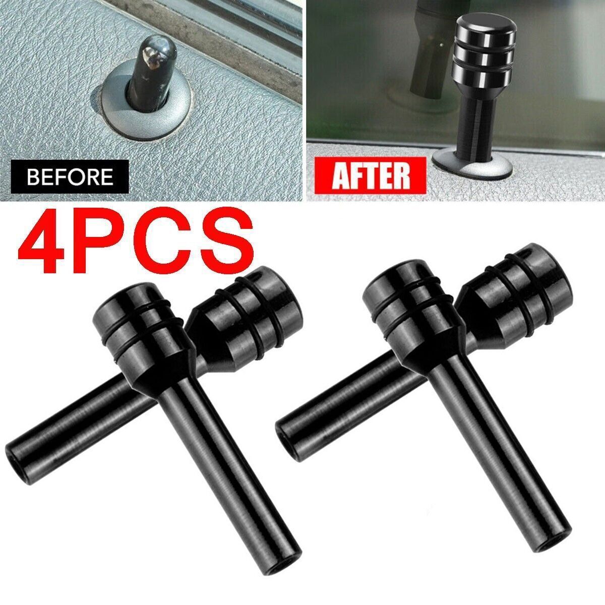 4Pcs Aluminum Car Door Lock Pull Pins Auto Interior Accessories Cover