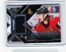 2017 2017-18 SPx ERIK KARLSSON EXTRAVAGANT MATERIALS JERSEY OTTAWA SENATORS