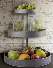 Thomasville Galvanized Collection 3-Tiered Serving Stand~New In Box