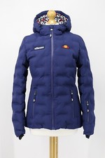 Ellesse Yarnold Ski Womens Blue Quilted Puffer Jacket Hood Uk 8 Rrp £160 Mc