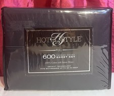 Hotel Style 600 Thread Count Sheet Set 100 Cotton Sateen Graystone Deep Pocket